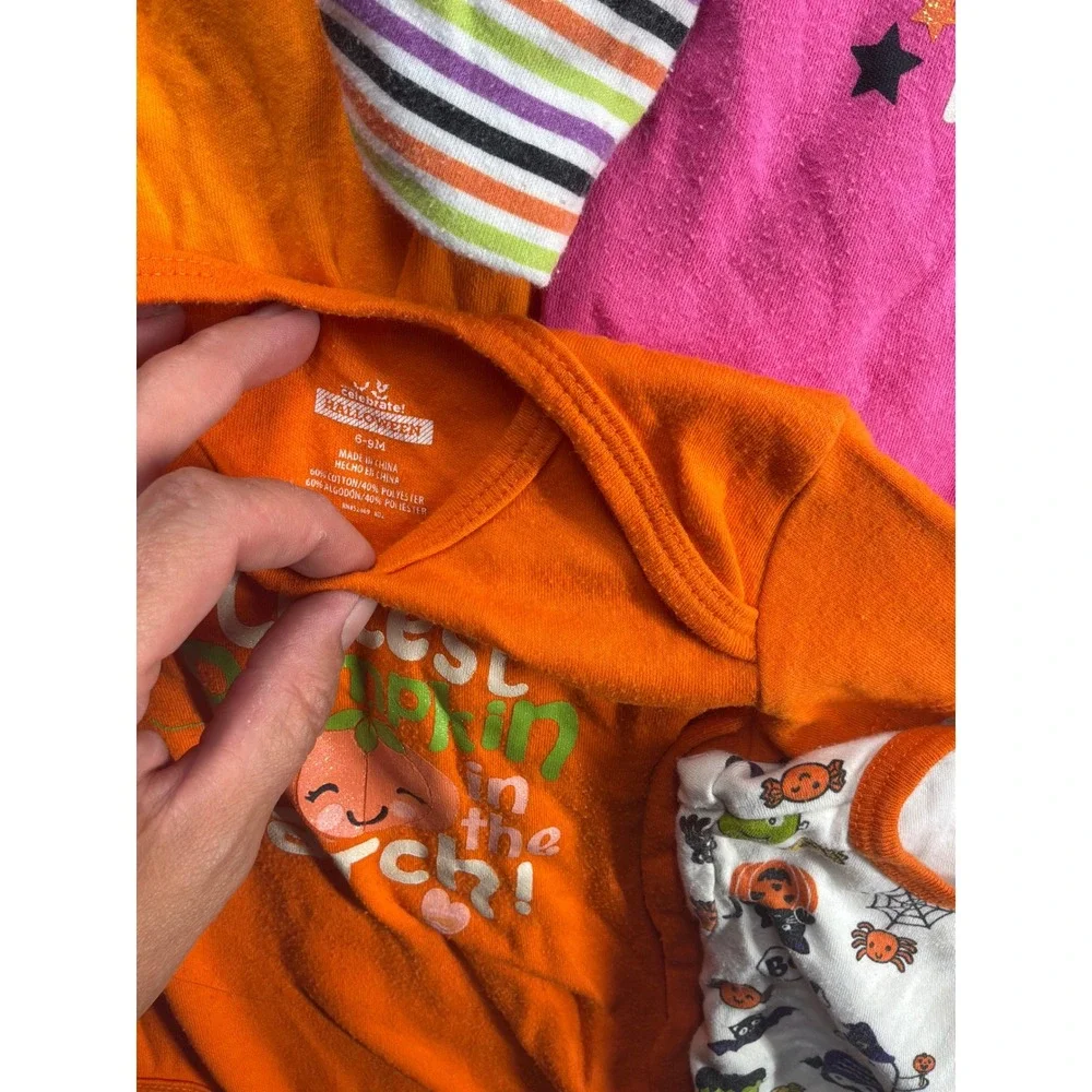 Halloween Baby Gymboree Celebrate Mixed Lot 6-12M Orange Pink White 6pc